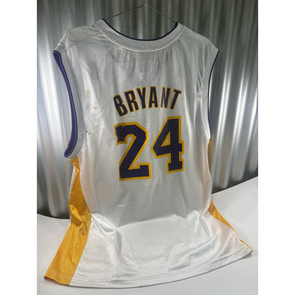 Adidas Basketball Jersey Mens L White Lakers Kobe Bryant 24 Swingman NBA - Picture 2 of 11